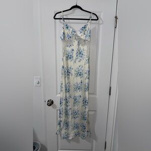 Emory Park Blue and White Floral Maxi Dress